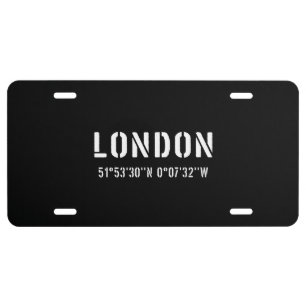 London Souvenir City License Plate