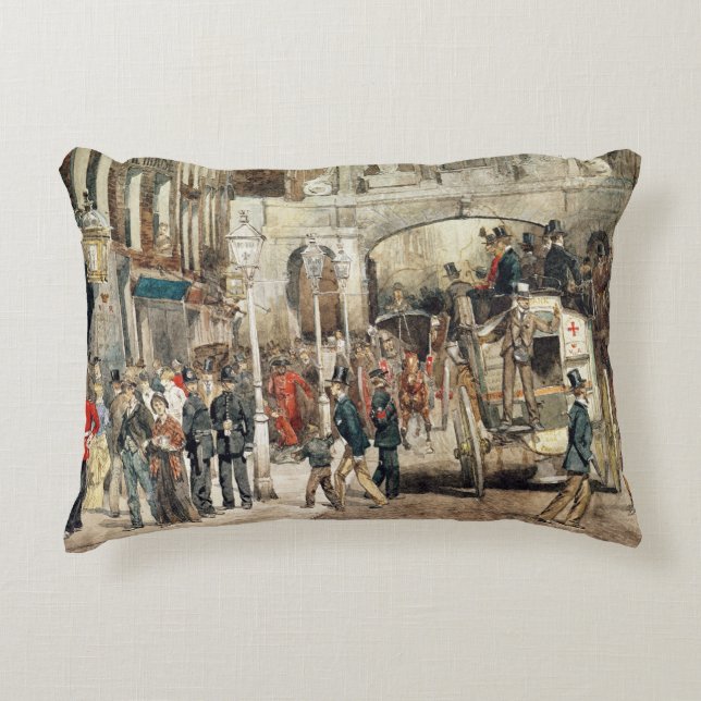 London Street, 1869 Decorative Pillow (Front)