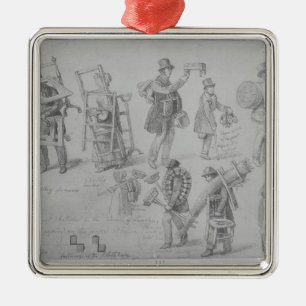 London street traders, 1830-40 metal ornament