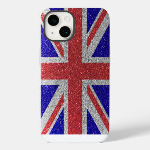 London Style Glitter Flag of UK British Union Jack iPhone 14 Case
