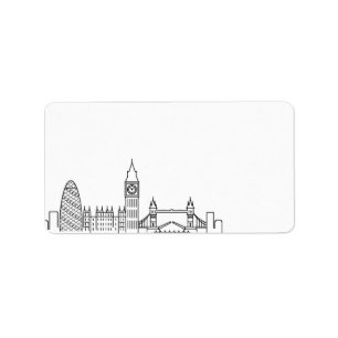 London Stylized Skyline Blank Label