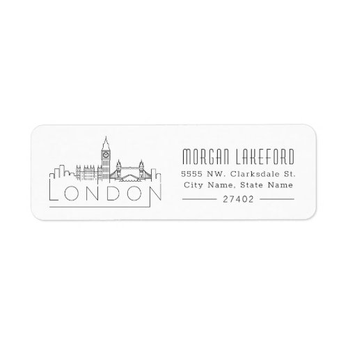 London Stylized Skyline  Label