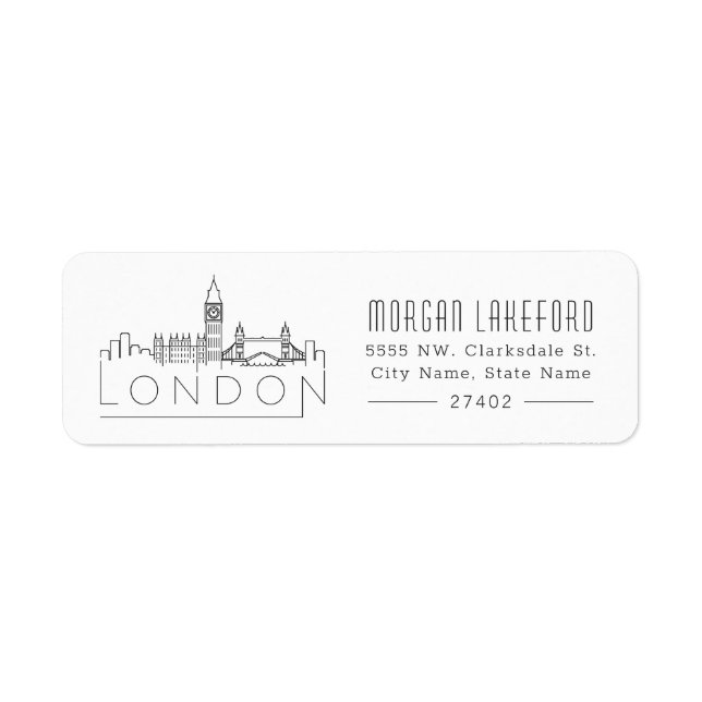 London Stylized Skyline | Label (Front)