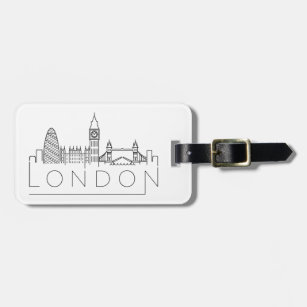London Stylized Skyline Luggage Tag