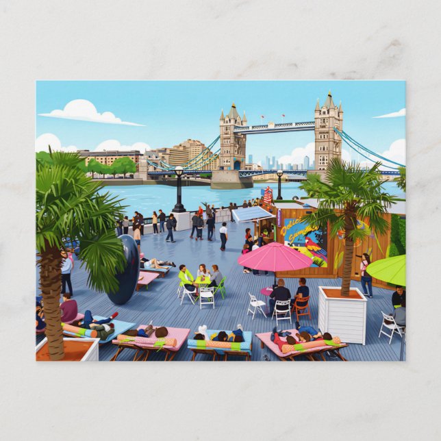 London summer scene postcard (Front)
