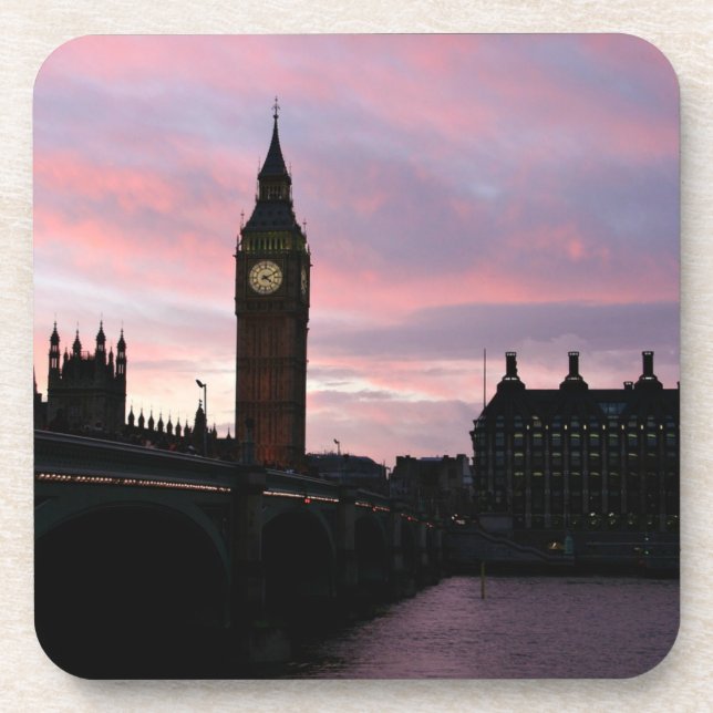 London Sunset Beverage Coaster (Front)