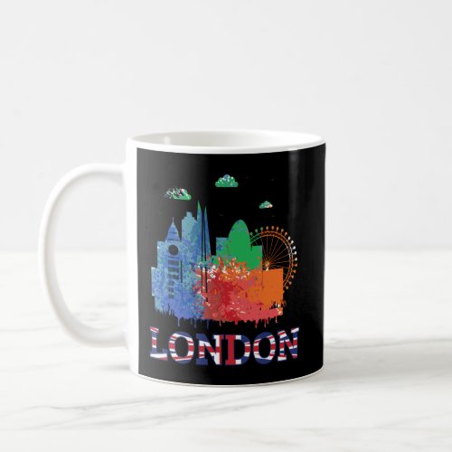 London T_Shirt With Uk Flag Vintage British Fashio Coffee Mug