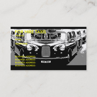 London taxi business card
