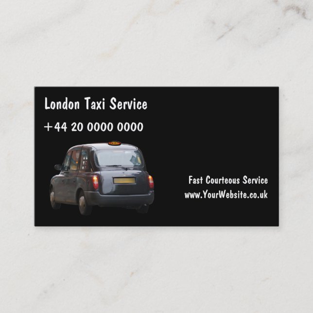 London Taxi Business Cards (Front)