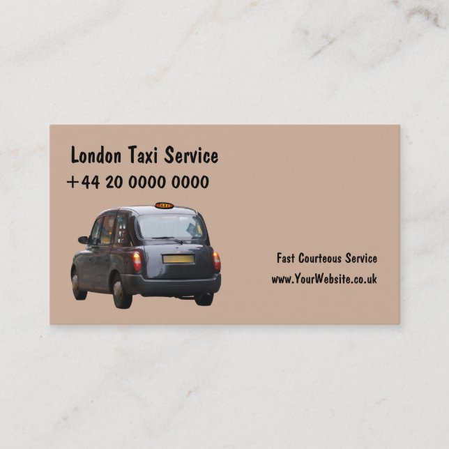 London Taxi Business Cards (Front)