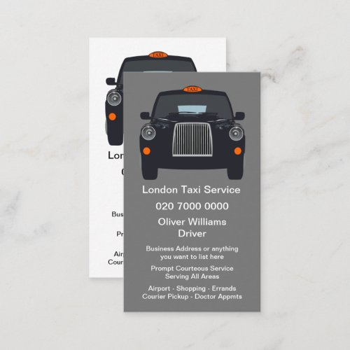 London Taxi Business Cards Double Sided