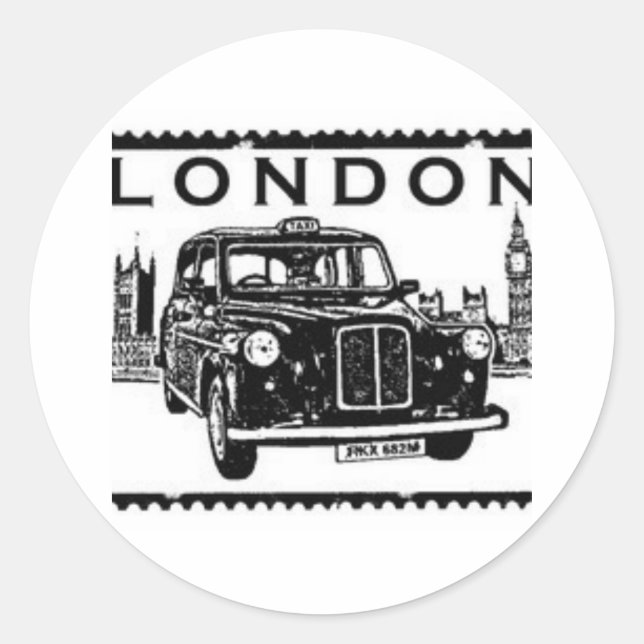 London Taxi Classic Round Sticker (Front)