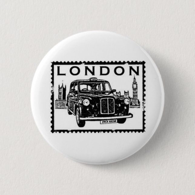 London Taxi Pinback Button (Front)