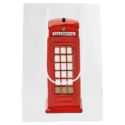 London telephone booth red double decker bus medium gift bag