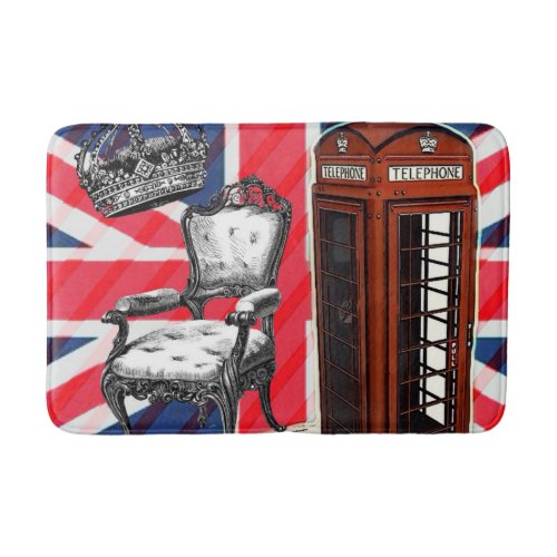 London telephone booth victorian crown union jack bath mat