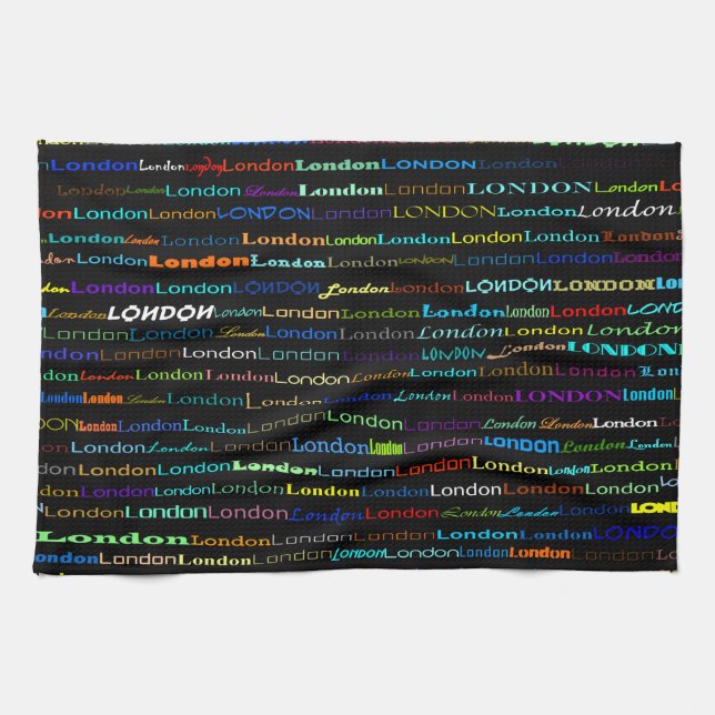 London Text Design I Kitchen Towel (Horizontal)