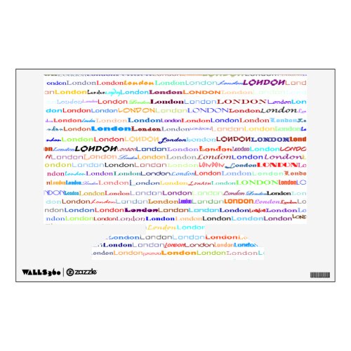 London Text Design II Wall Decal Monitor