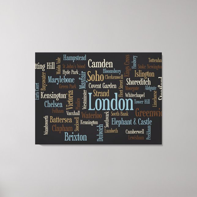 London Text Map Canvas Print (Front)