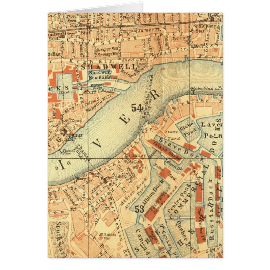 London Thames Vintage Map Cards (Front)