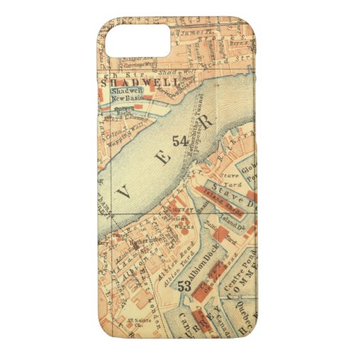 London Thames Vintage Map iPhone 87 Case