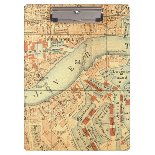 London Thames Vintage Map Clipboard