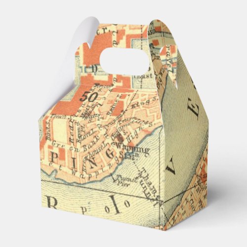 London Thames Vintage Map Favor Boxes
