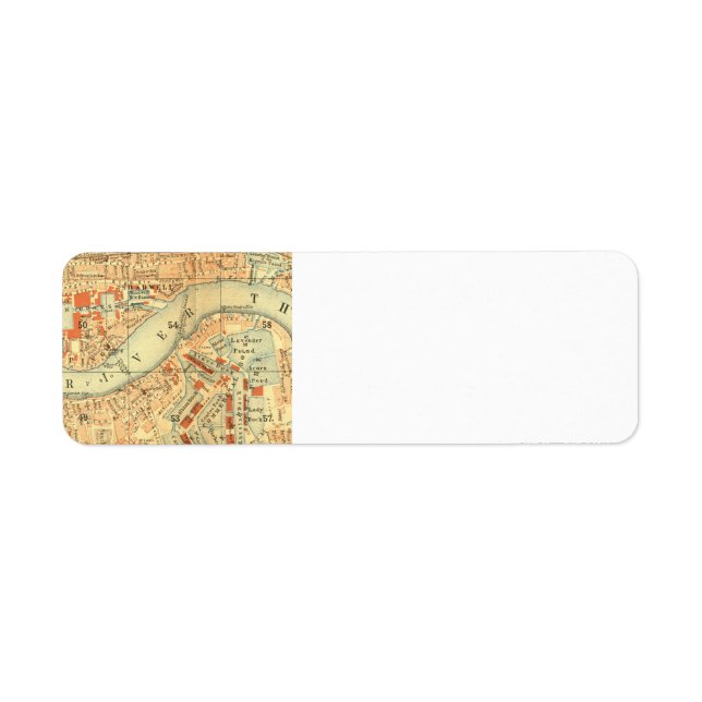 London Thames Vintage Map Label (Front)