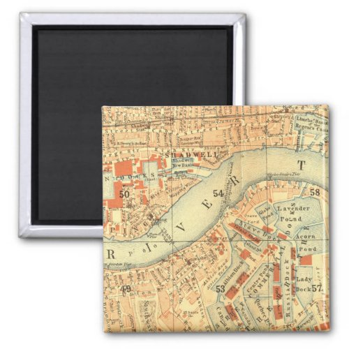 London Thames Vintage Map Magnet