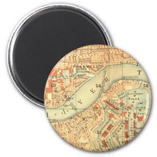 London Thames Vintage Map Magnet
