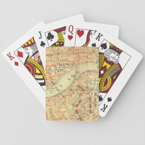 London Thames Vintage Map Poker Cards