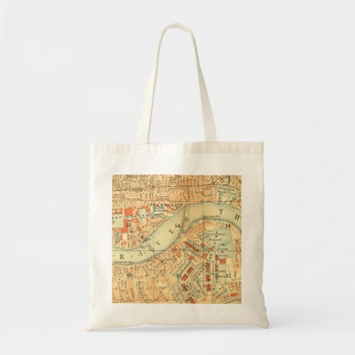 London Thames Vintage Map Tote Bag