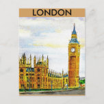 London. The Houses of Parliament. Postcard
