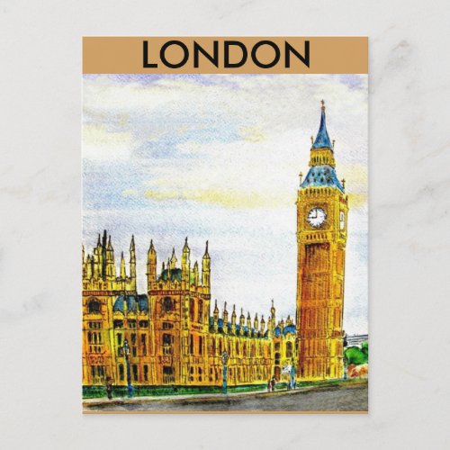 London The Houses of Parliament Postcard