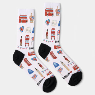London Theme Crew Socks   Gift for Travel Lovers