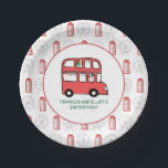 London Theme Kids Joint Birthday Party Paper Plates<br><div class="desc">Perfect for joint birthday parties! These London double decker bus plates add a custom touch to your celebration.</div>