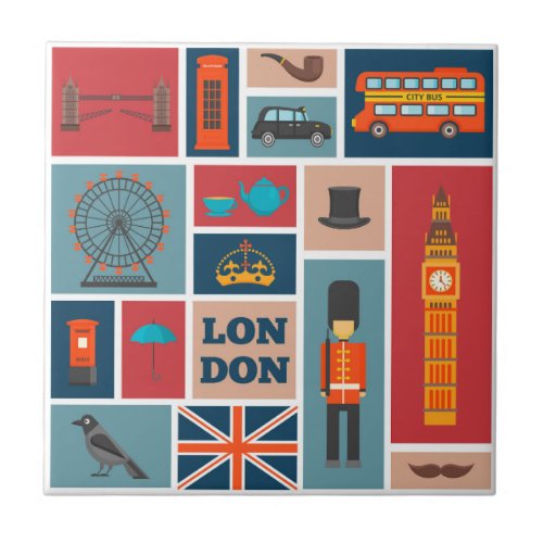 London Themed  Ceramic Tile