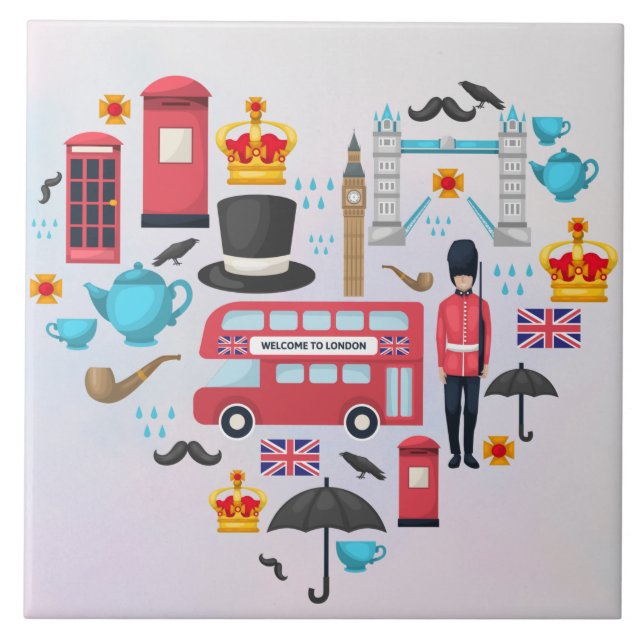 London Themed  Ceramic Tile (Front)