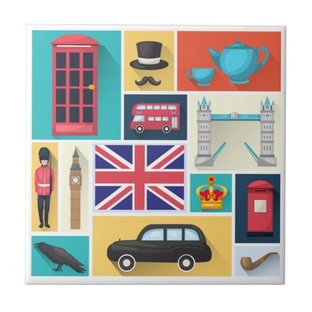 London Themed Ceramic Tile (Front)