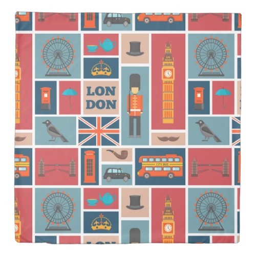 London Themed Duvet Cover