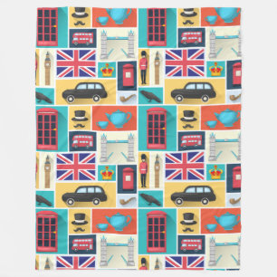 London Themed Fleece Blanket