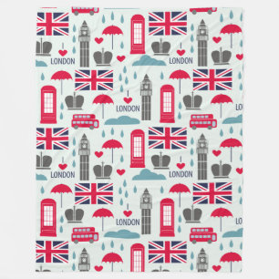 London Themed Fleece Blanket