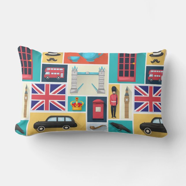 London Themed Lumbar Pillow (Front)