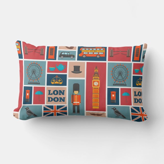 London Themed Lumbar Pillow (Front)