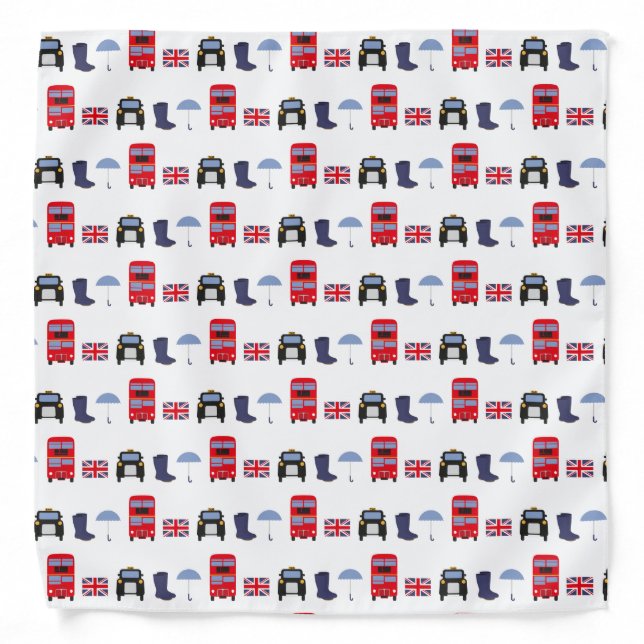 London Themed Pattern Bandana (Front)