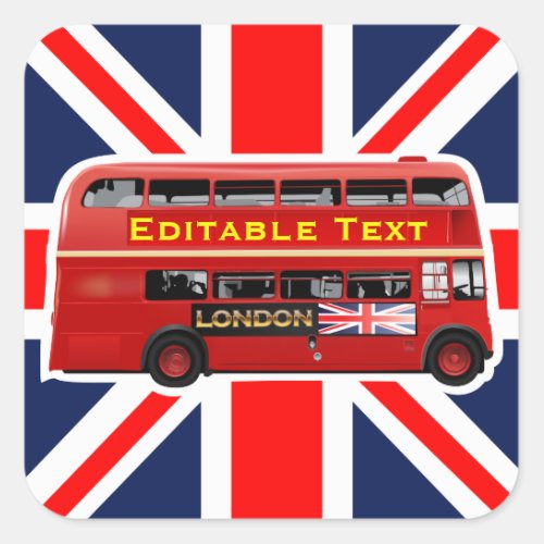 London Themed Square Sticker