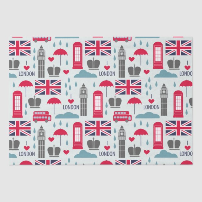 London Themed  Tissue Paper (Front)