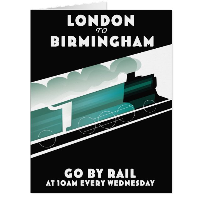 London to Birmingham Train poser Cards (Front)