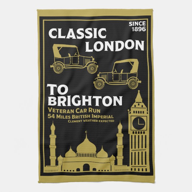 London To Brighton Veteran Car Run Kitchen Towel (Vertical)