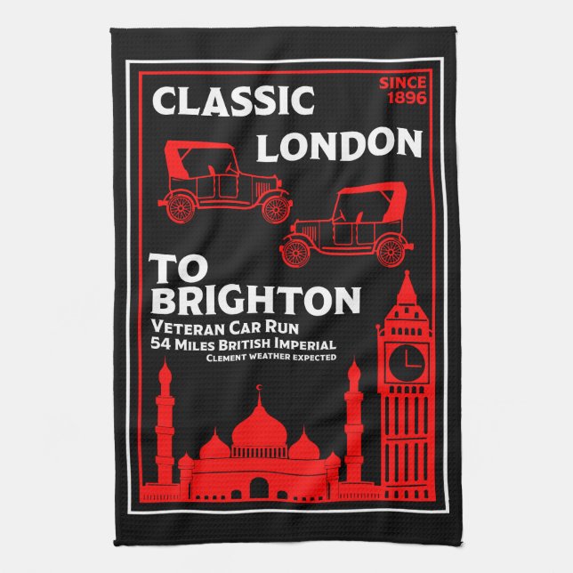 London To Brighton Veteran Car Run Kitchen Towel (Vertical)