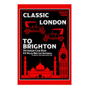 London To Brighton Veteran Car Run Poster
